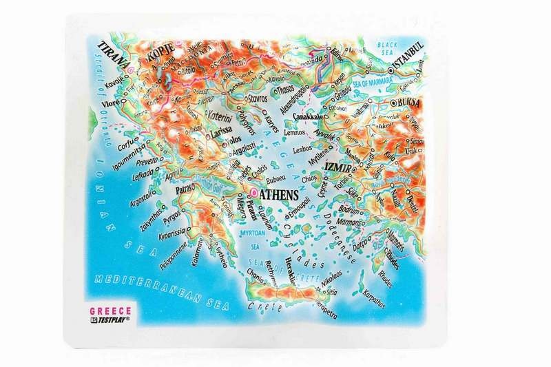 Greece Raised Relief Map, Souvenir Size