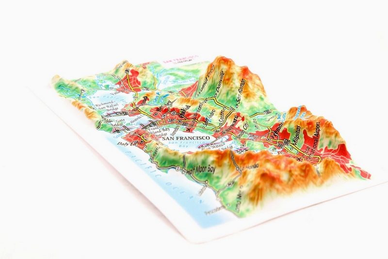 San Francisco Raised Relief Map, Souvenir Size
