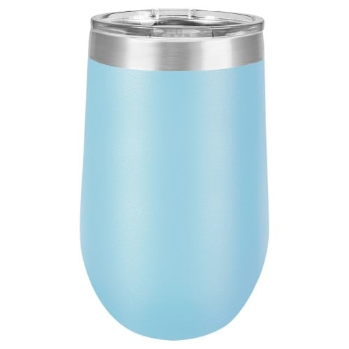 16 Ounce Stainless Steel Lite Blue Polar Camel Stemless Tumblers