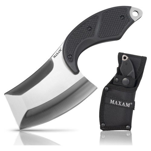 Stainless Steel Fixed Blade Mini Cleaver Knife With Nylon Sheath
