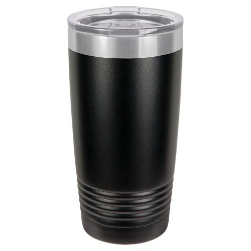 20 Ounce Stainless Steel Black Polar Camel Tumblers With Clear Lid