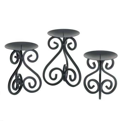 Scrollwork Candle Stand Trio