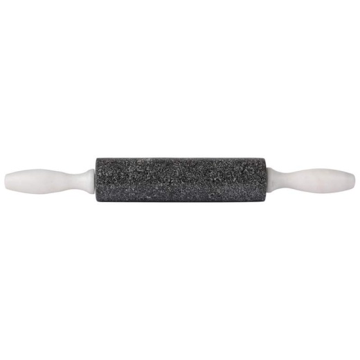 HealthSmart 16" Charcoal Colored Granite Rolling Pin with White Marble Handles
