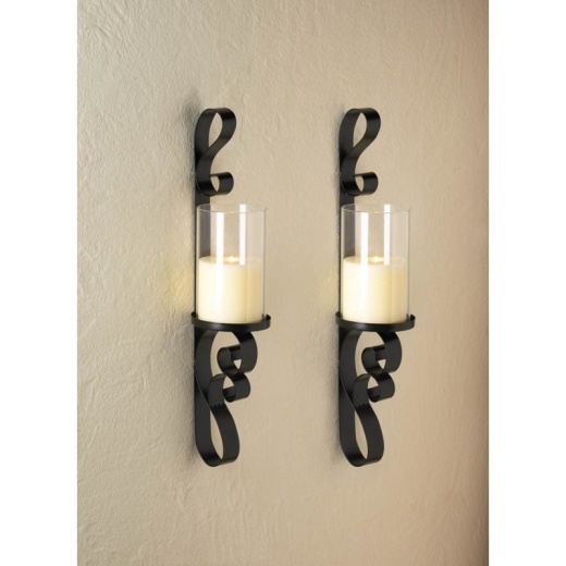 Ornate Candle Sconce Duo