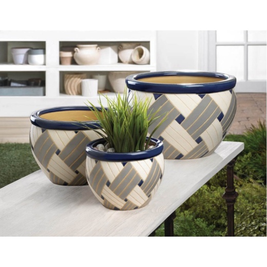 Geo Print Planter Trio