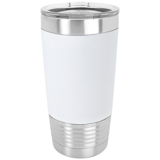 20 Ounce Stainless Steel White Polar Camel Travel Mug With Clear Lid