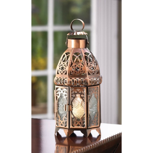 Copper Moroccan Candle Lamp