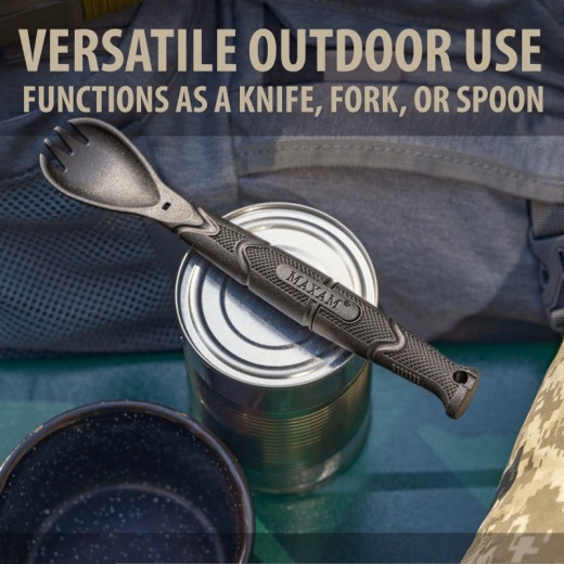 Tactical Spork: 3-in-1 Stainless Steel Blade Utensil for Camping, Hiking, and Outdoor Adventures
