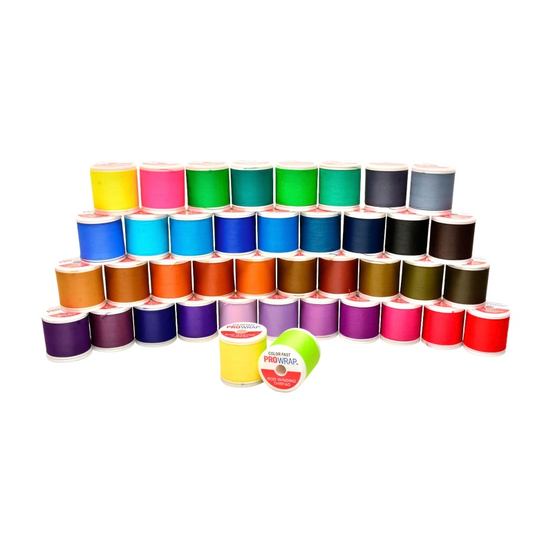 Prowrap 40-Spool Thread Assortment Kit – Nylon & Colorfast (100 Yards Each)