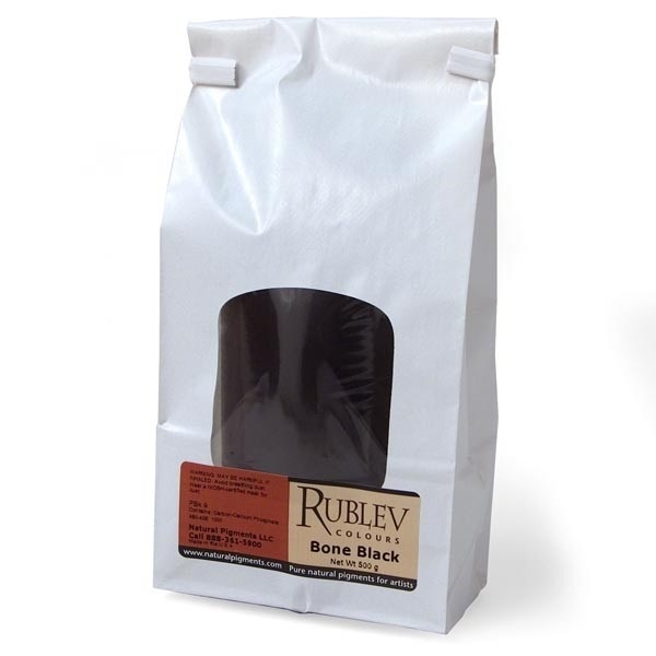  Rublev Colours Bone Black Pigment - Natural, Historical Black Carbon Pigment | Natural Pigments, Size: 1 Kg Bag