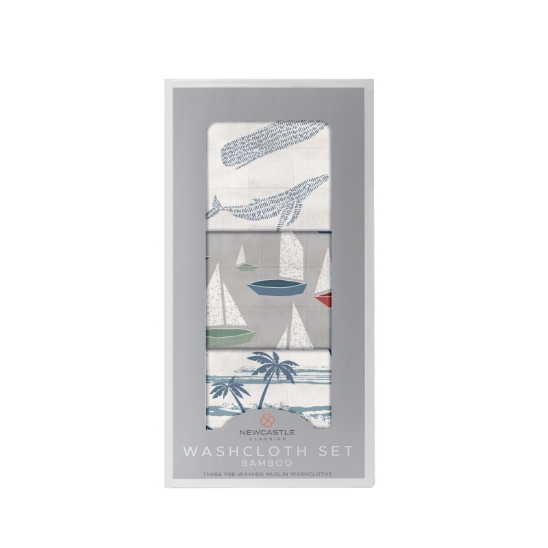 Ocean Tides Bamboo Washcloth Set Of 3
