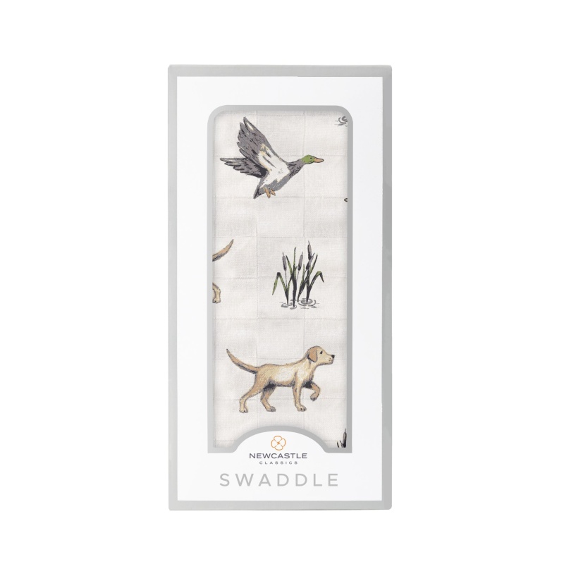 Lab And Ducks Bamboo Swaddle