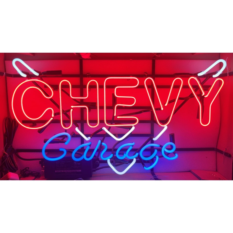 Chevy Garage Neon Bar Sign