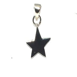 Sterling Silver 925 Flat Polished Star Charm Pendant