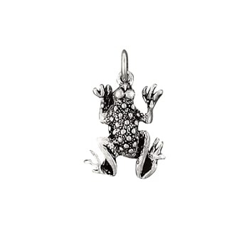 Sterling Silver Frog Charm Pendant