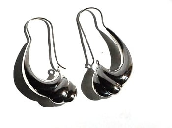Sterling Silver Swirl Hoop Earrings