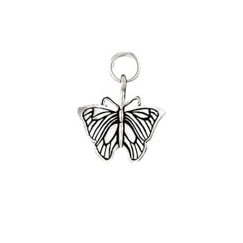 Sterling Silver Detailed Butterfly Charm Pendant
