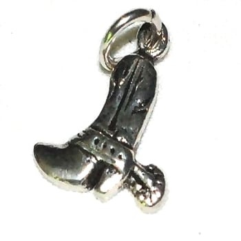 Sterling Silver 925 Western Cowboy Boot Charm Pendant