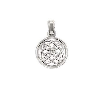 Sterling Silver Celtic Rose Knot In Circle Pendant