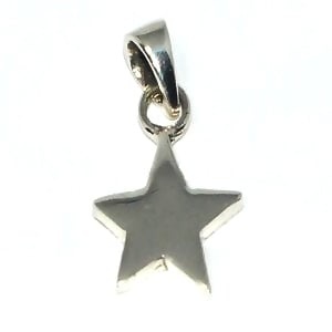 Sterling Silver 925 Flat Polished Star Charm Pendant