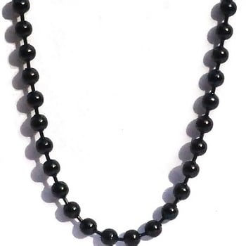 Black Stainless Steel 20 Inch 3.2Mm Ball Link Neck Chain Necklace