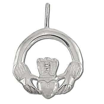 Sterling Silver Large Claddagh Pendant