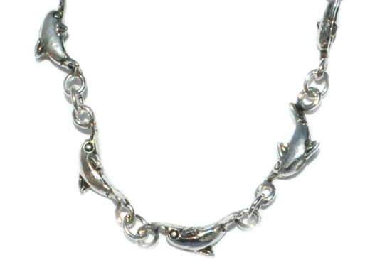 Sterling Silver Arched Dolphin Side View 7.5 Inch Bracelet