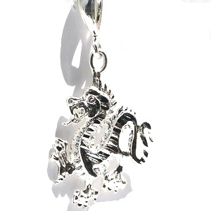 Sterling Silver Fire Breathing Dragon Pendant