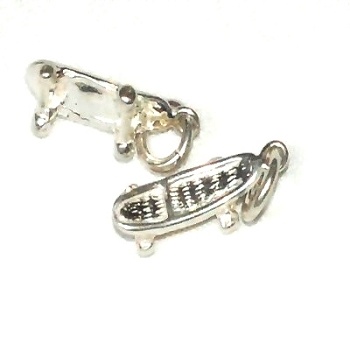Sterling Silver Skateboard Charm Pendant