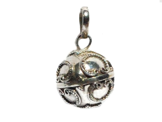 Sterling Silver Hand Made 16.Mm Chime Harmony Ball Pendant