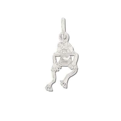 Sterling Silver Wiggling Frog Pendant