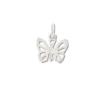 Sterling Silver Open Wing Segments Butterfly Pendant