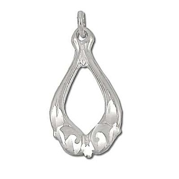 Sterling Silver Diamond Cut Tear Drop Pendant