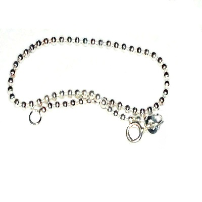Sterling Silver 925 7 Inch 2Mm Bead Chain Bracelet