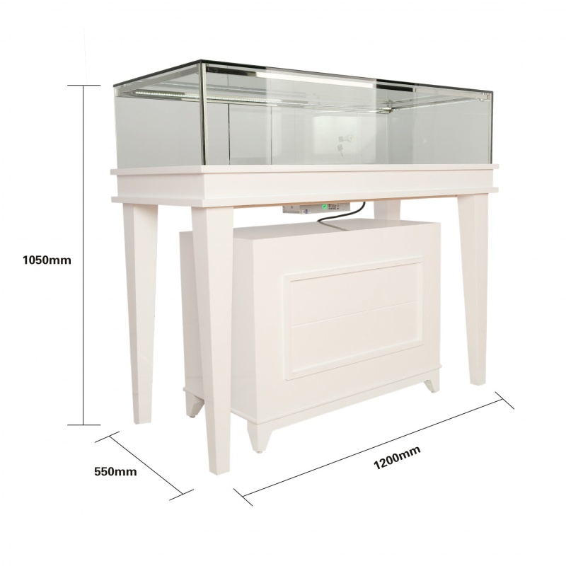 White Gloss Wooden Jewelry Showcase - 47 1/4" X 21 1/2" X 41 1/4"