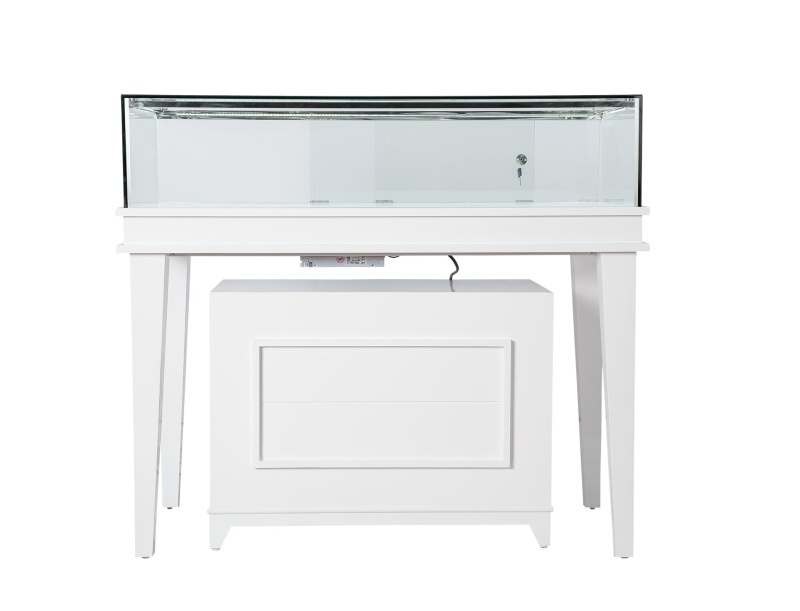 White Gloss Wooden Jewelry Showcase - 47 1/4" X 21 1/2" X 41 1/4"