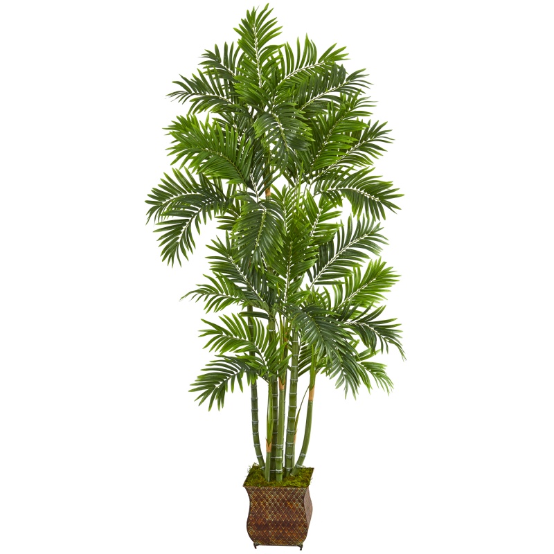 70” Areca Palm Artificial Tree In Metal Planter
