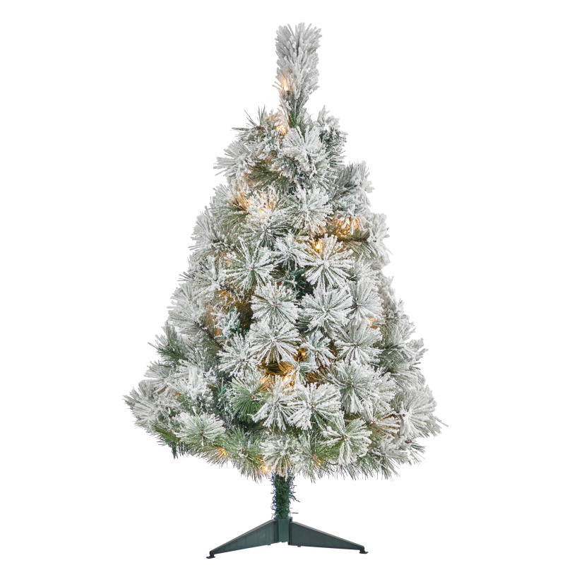 3’ Flocked Oregon Pine Artificial Christmas Tree