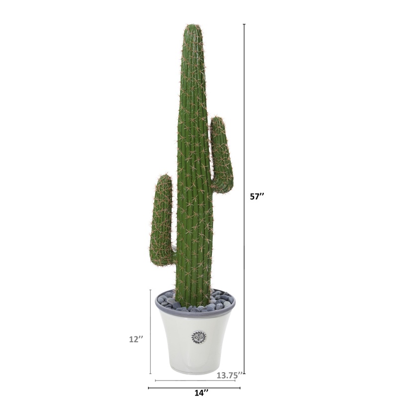 57” Cactus Artificial Plant In Decorative Planter