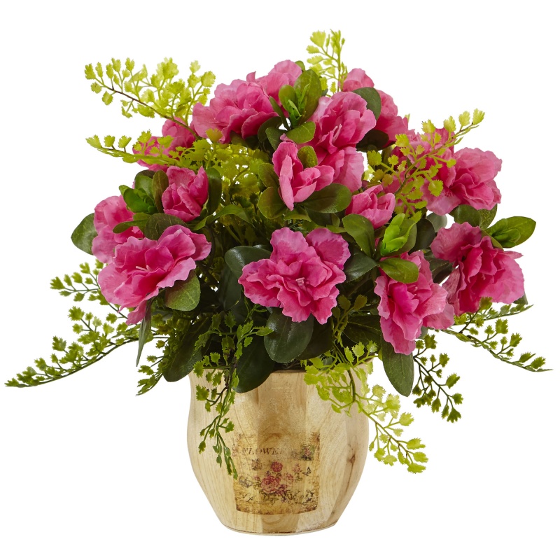 Azalea And Maiden Hair With Planter