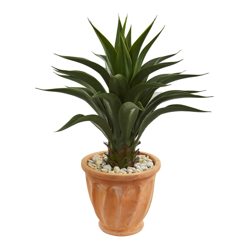 Agave Artificial Plant In Terra Cotta Planter
