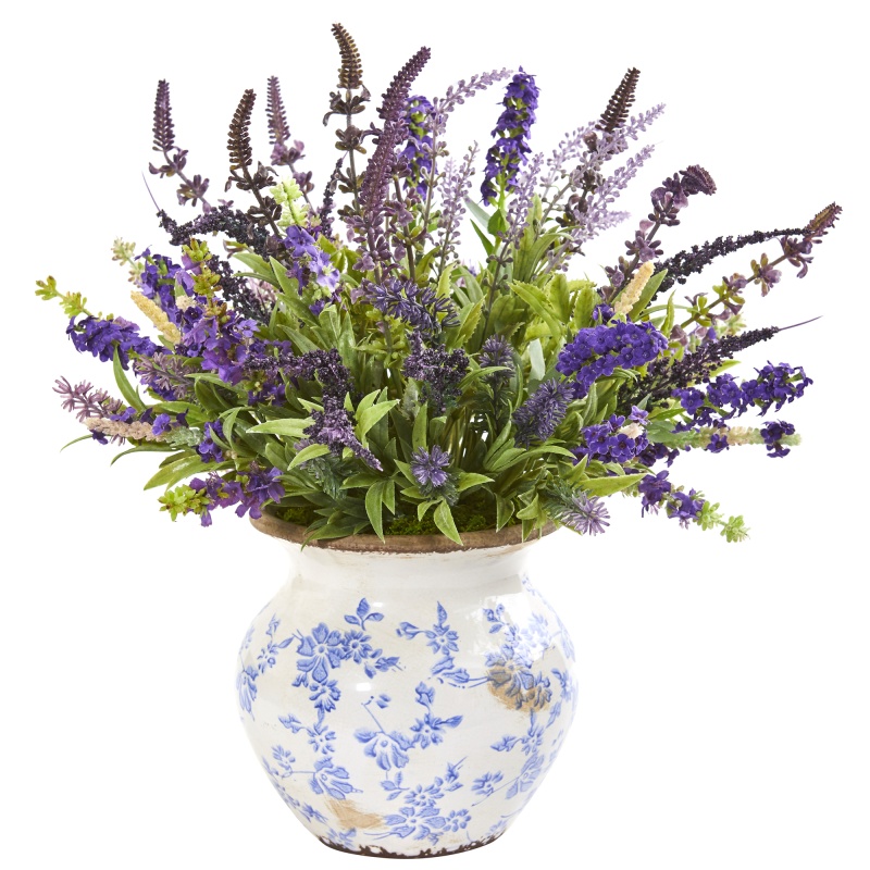 Lavender Artificial Arrangement In Floral Vase