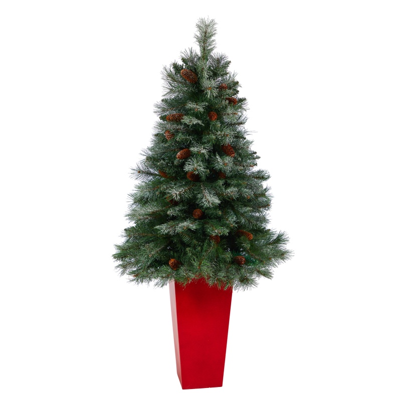 55” Snowed French Alps Mountain Pine Artificial Christmas Tree