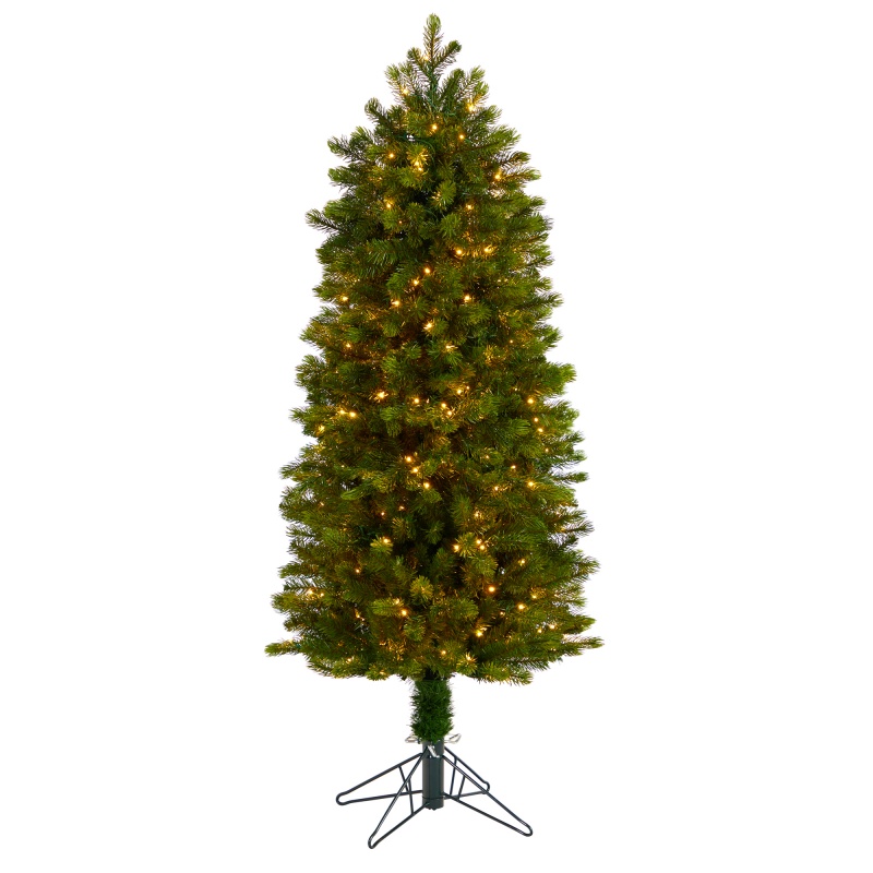 5’ Slim Colorado Mountain Spruce Tree With 250 (Multifunction) Lights With Instant Connect