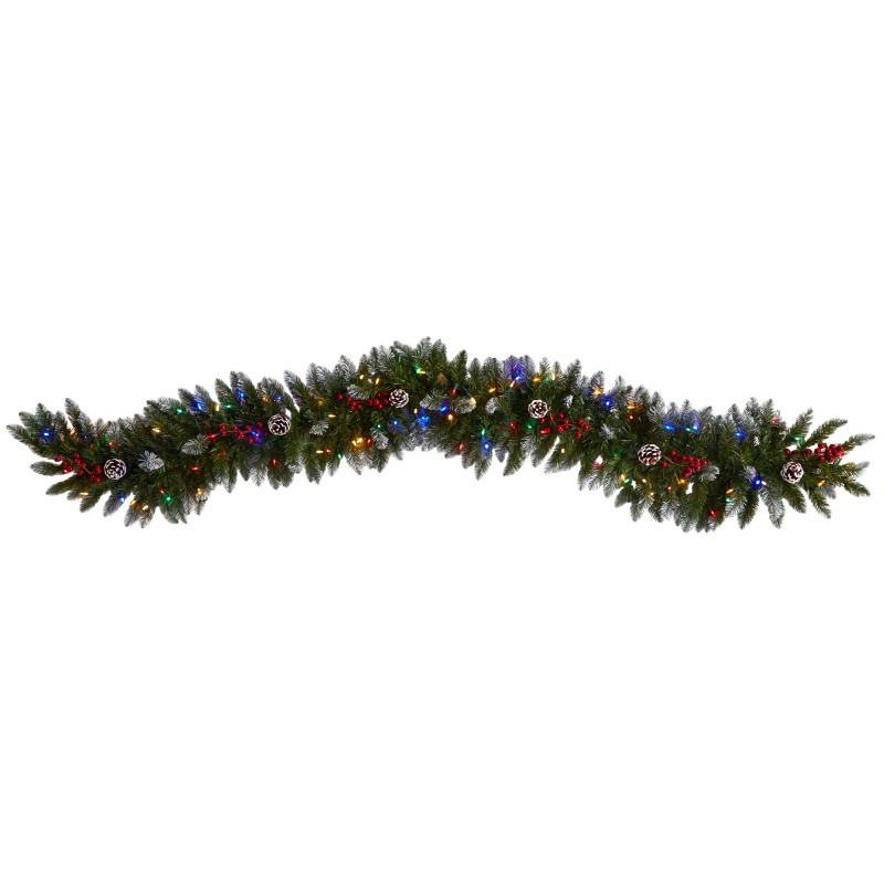6' Snow Tipped Extra Wide Christmas Garland