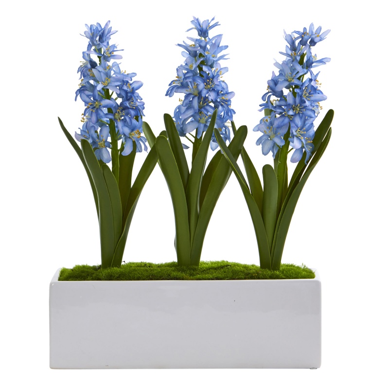Hyacinth Artificial Arrangement In White Vase