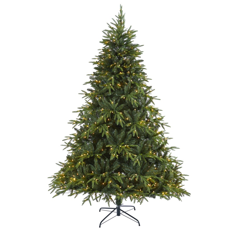 7.5’ Colorado Mountain Fir “Natural Look” Artificial Christmas Tree With 600 Clear Led Lights And 3048 Bendable Branches