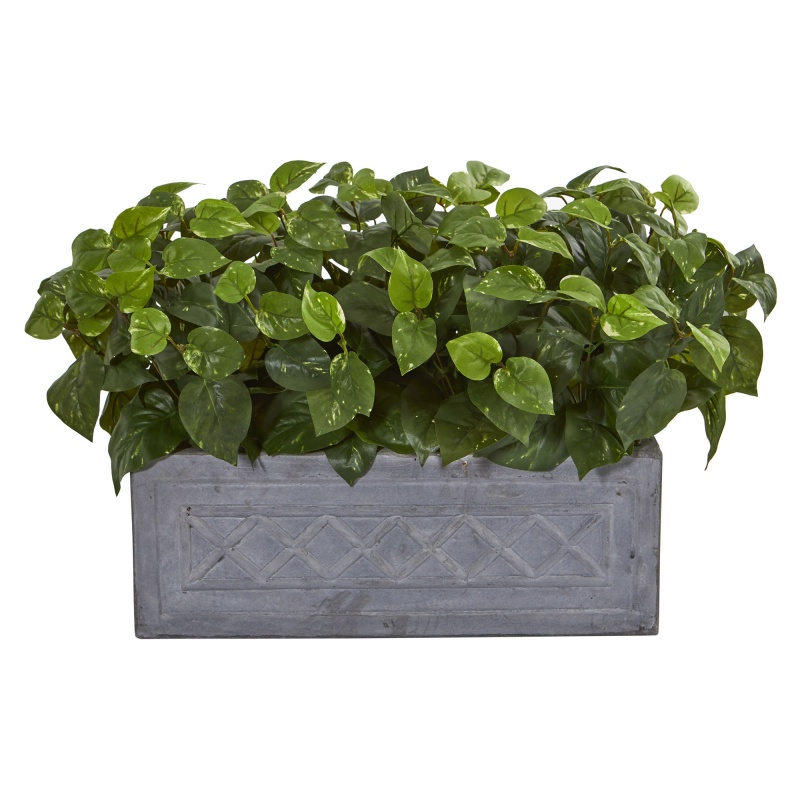 Pothos Artificial Plant In Stone Planter