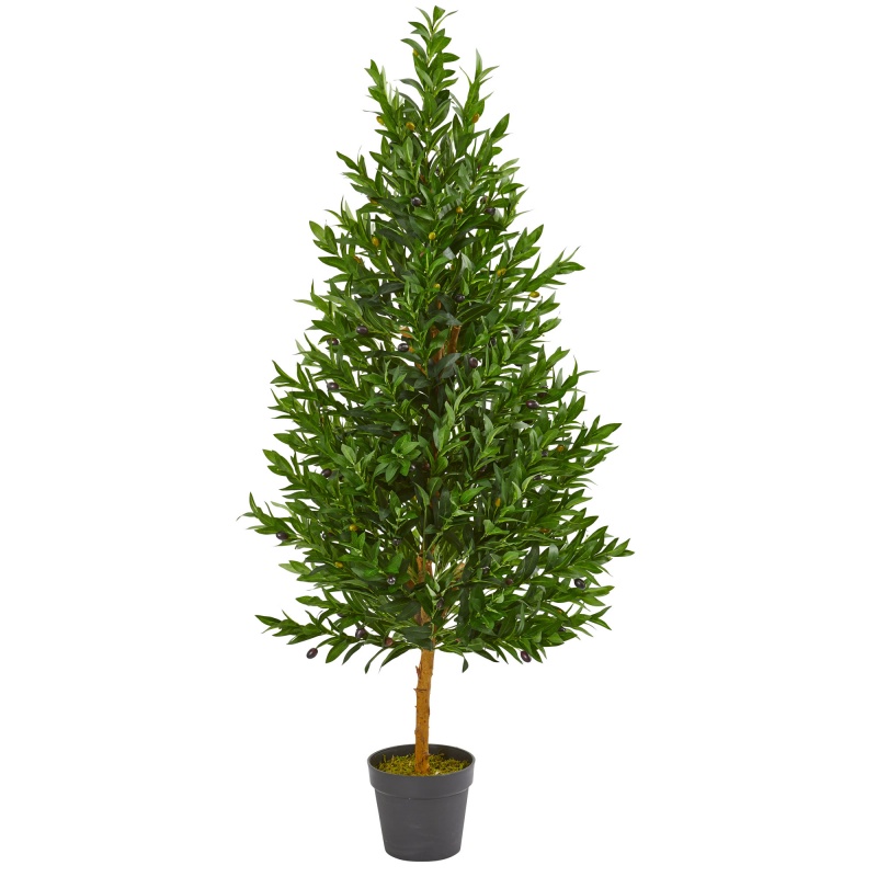 4.5’ Olive Cone Topiary Artificial Tree Uv Resistant (Indoor/Outdoor)
