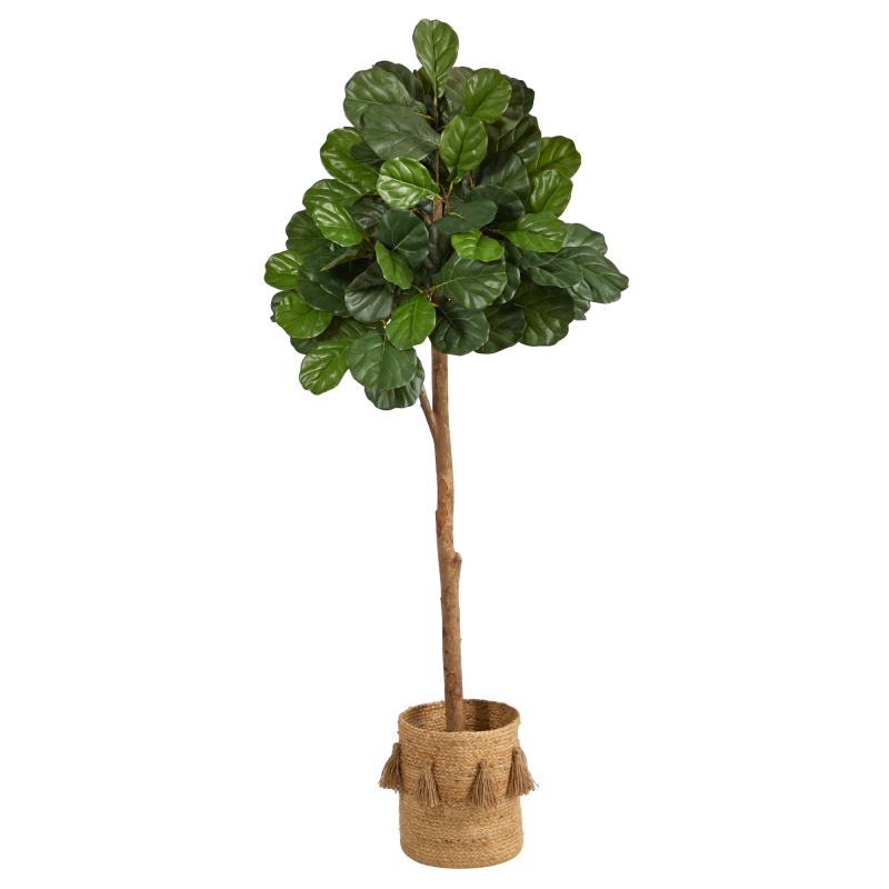 6’ Fiddle Leaf Fig Artificial Tree in Jute Planter